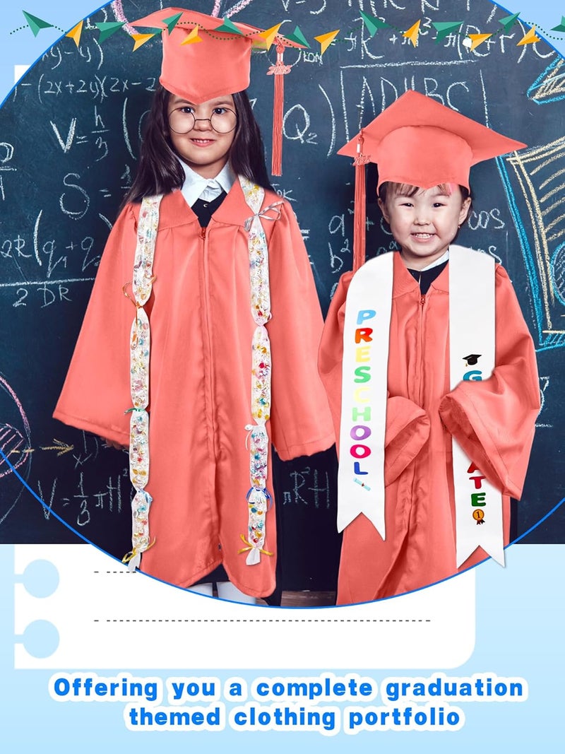 Flotory Unisex Kids Kindergarten Graduation Gown Cap Tassel Stole Preschool Graduation Gown Robes Certificate for Boy Girl - Image 5